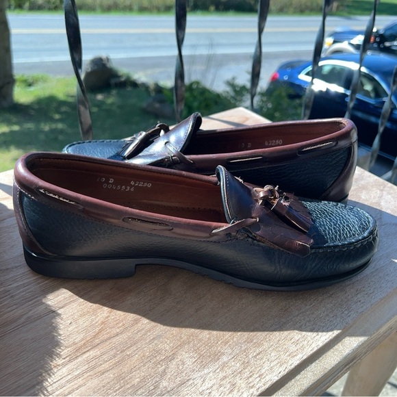 Allen Edmonds Loafers Mens Size 10D Nashua Brown/Black Leather Tassel - Picture 8 of 11